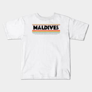 Maldives Island  gift  art 90s style retro vintage 80s Kids T-Shirt